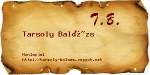 Tarsoly Balázs névjegykártya