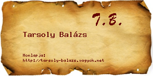 Tarsoly Balázs névjegykártya