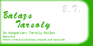 balazs tarsoly business card